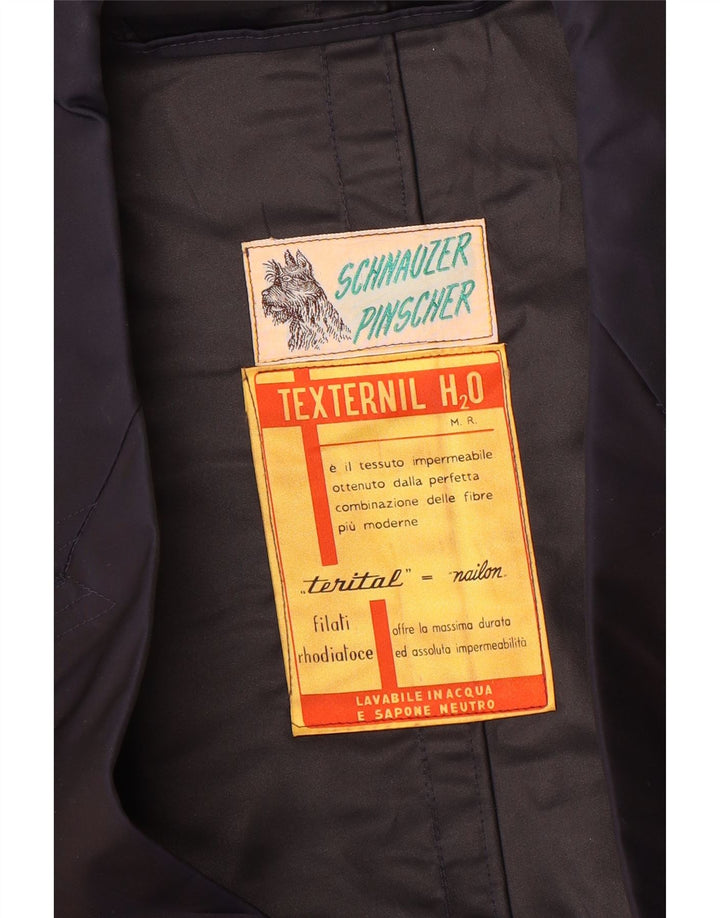 Vintage muški trenč kaput UK 40 veliki tamnoplavi najlon