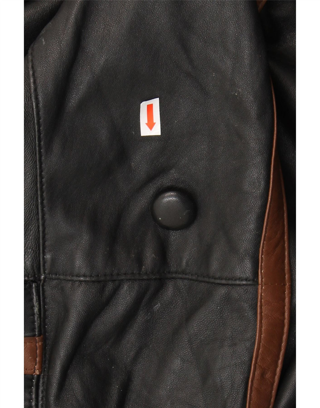 VINTAGE muški kožni kaput UK 40 Veliki crni blok boja