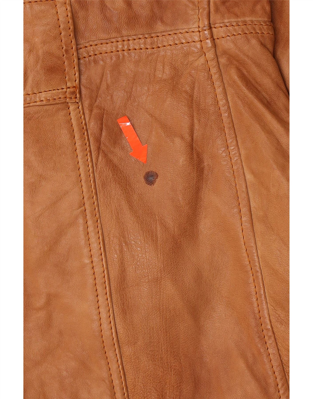 VINTAGE Womens Leather Jacket UK 14 Medium Beige Leather Vintage Vintage and Second-Hand Vintage from Messina Hembry 