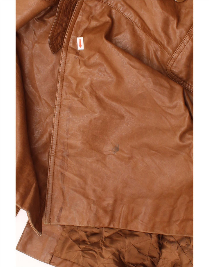 VAGRANT Mens Leather Coat IT 50 Large Brown Leather Vintage Vagrant and Second-Hand Vagrant from Messina Hembry 