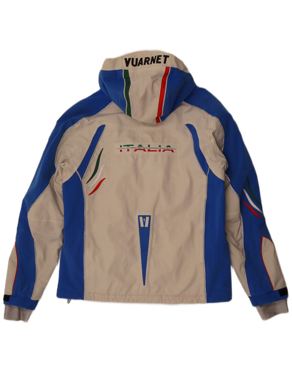Vuarnet Mens Graphic Hooded Ski Jacket UK 38 Medium Beige Colourblock