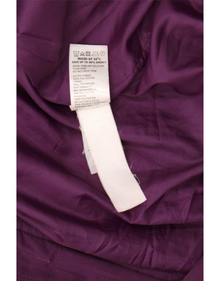 Marks & Spencer ženska jakna parka s kapuljačom UK 20 2XL ljubičasti poliester
