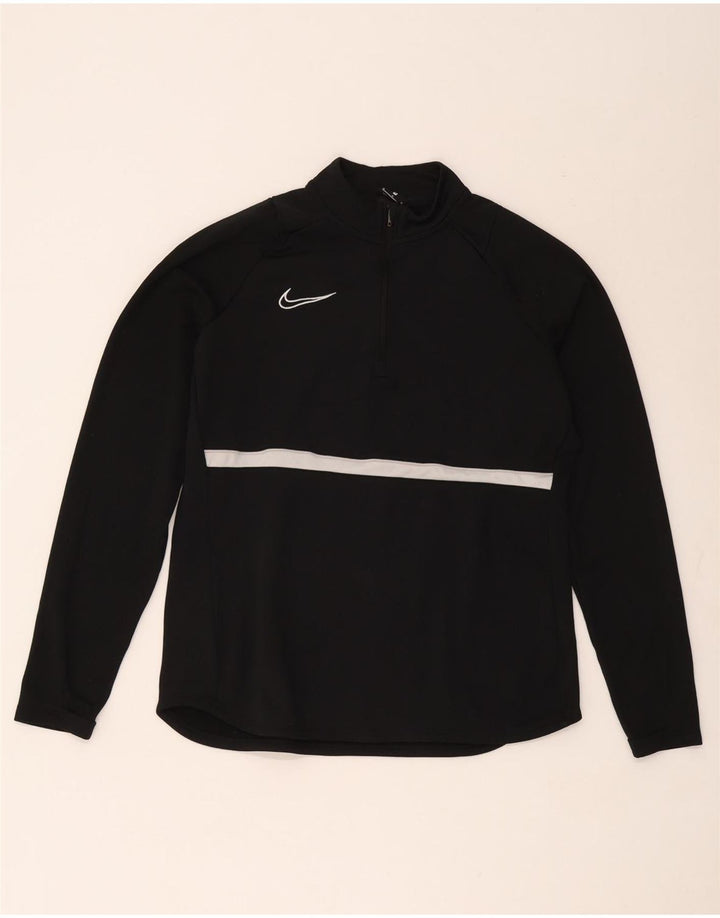 Nike Dri Fit majica s izrezom na patent i gornji dio trenirke srednje crne boje