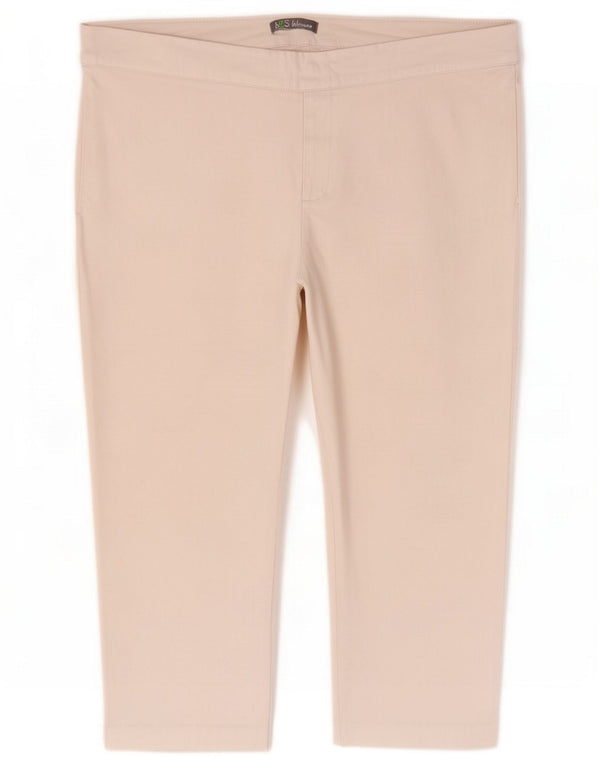 Marks & Spencer ženske ravne Capri hlače UK 14 Large W34 L20 Bijele