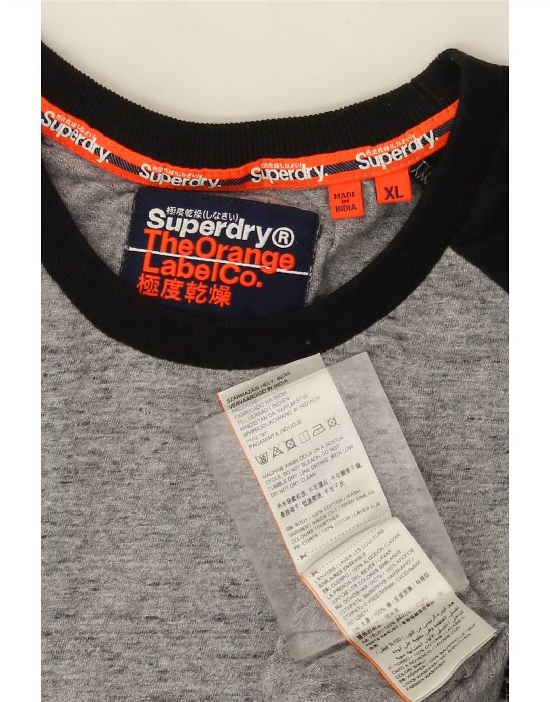 Superdry muška majica s dugim rukavima XL sivi pamuk u boji