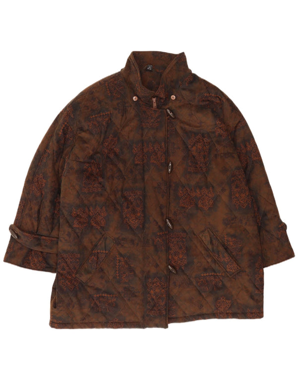 Niedieck Ženska podstavljena jakna UK 24 4XL Smeđa klasična poliesterska paisley boja