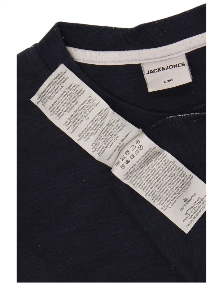 JACK & JONES Muška majica s kratkim rukavima Mali tamnoplavi pamuk