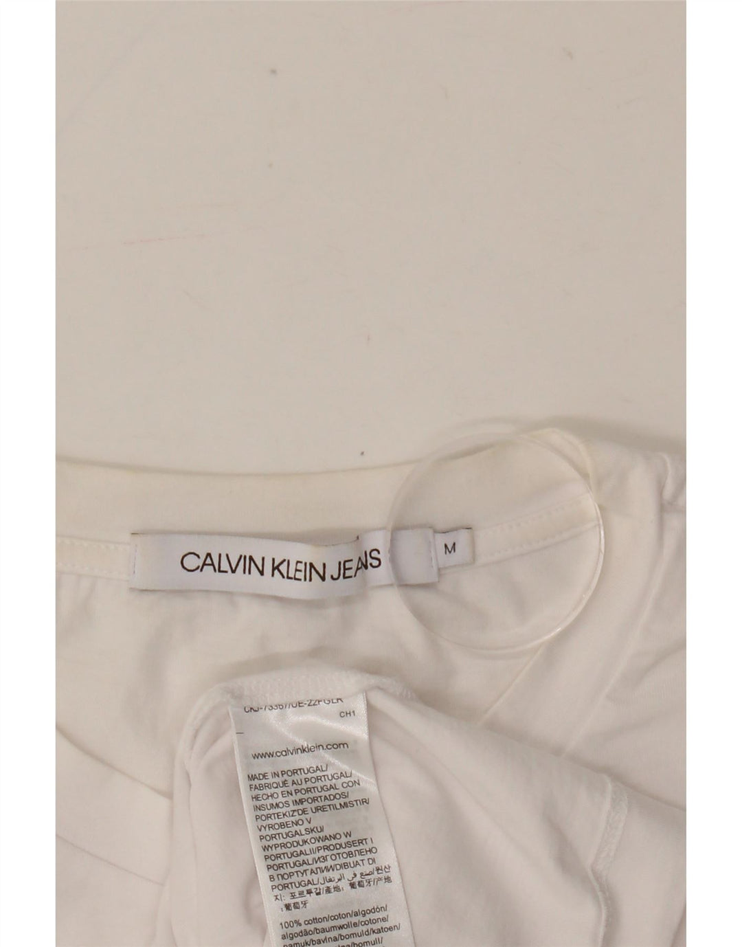 Calvin Klein Jeans Muška majica kratkih rukava srednje veličine, bijeli pamuk