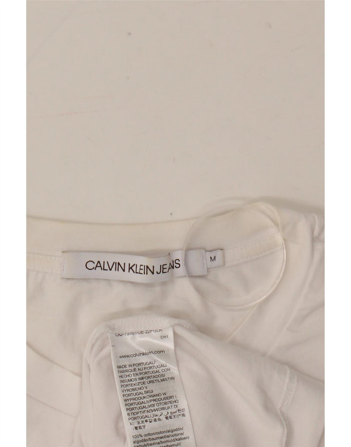 Calvin Klein Jeans Muška majica kratkih rukava srednje veličine, bijeli pamuk