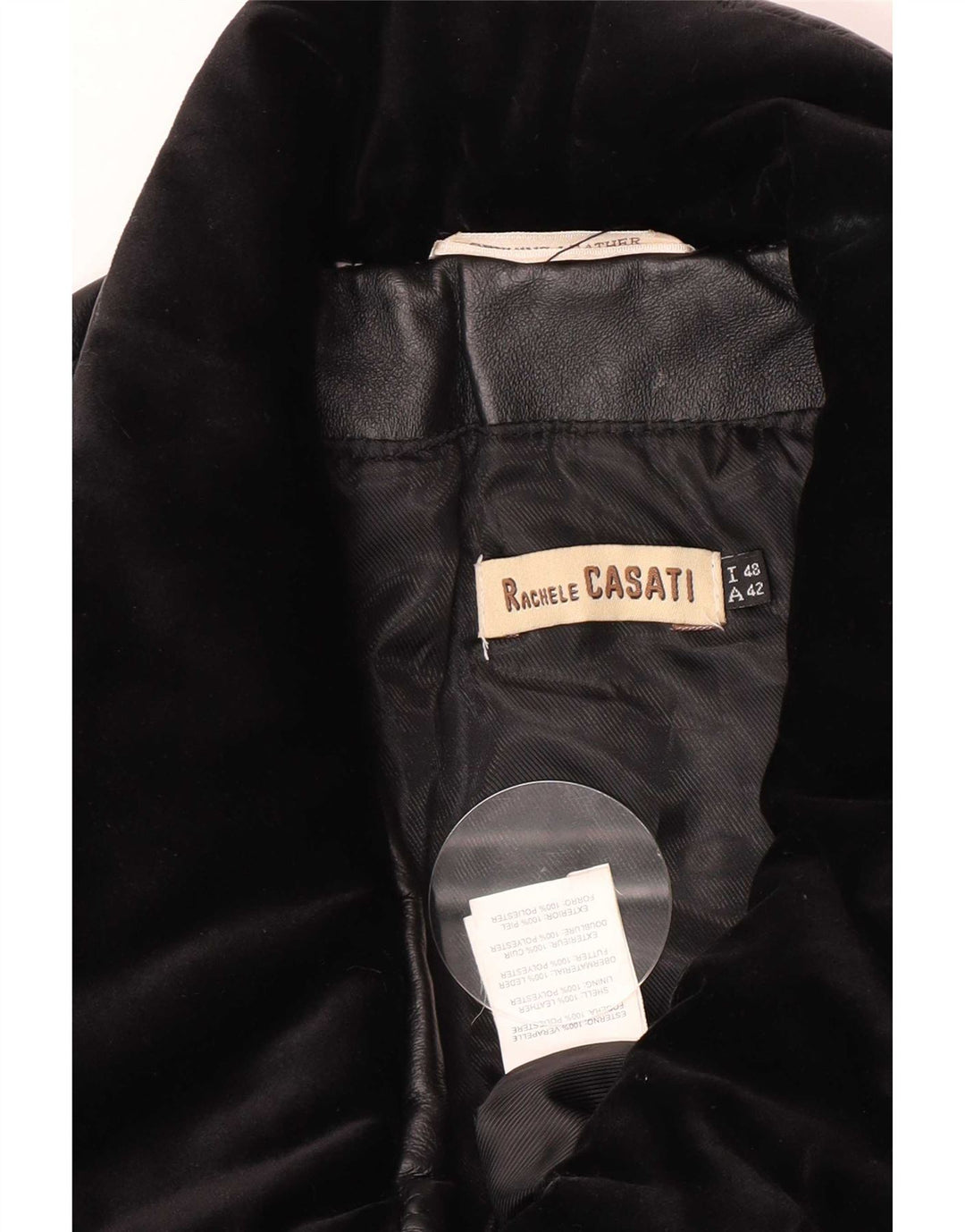 Vintage ženska kožna jakna IT 48 XL crna