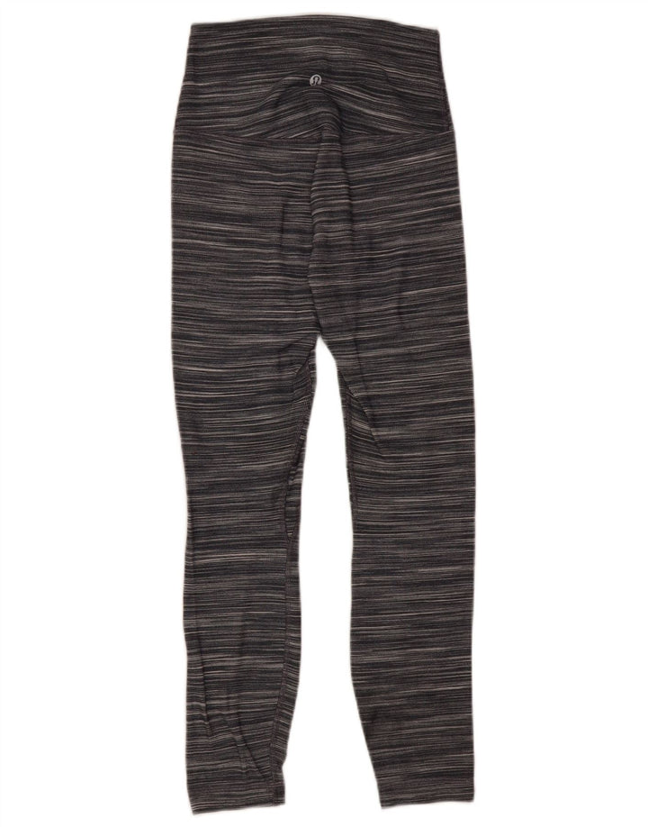LULULEMON Womens Leggings US 4 Small Grey Striped Nylon