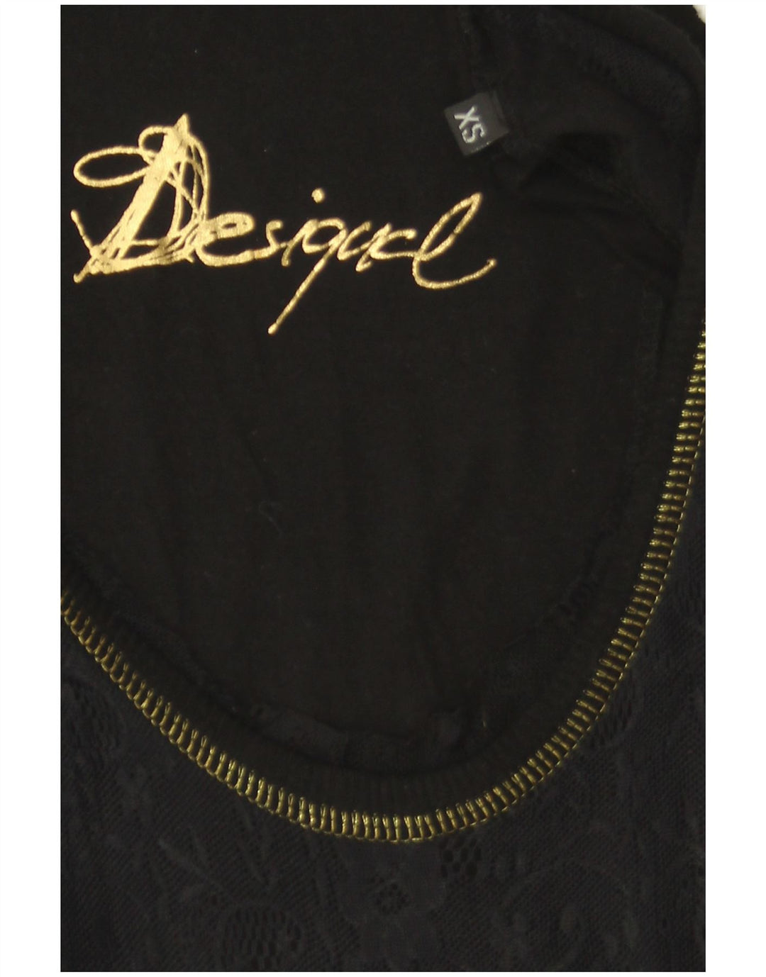 Desigual gornji dio ženske grafičke bluze UK 6 XS crne cvjetne boje