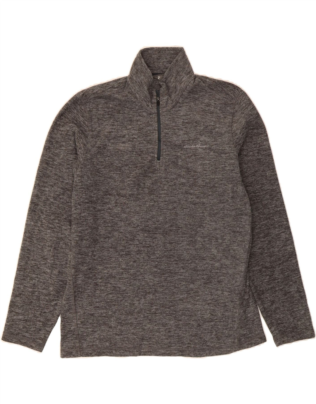 EDDIE BAUER Mens Zip Neck Fleece Jumper Large Grey Polyester Vintage Eddie Bauer and Second-Hand Eddie Bauer from Messina Hembry 