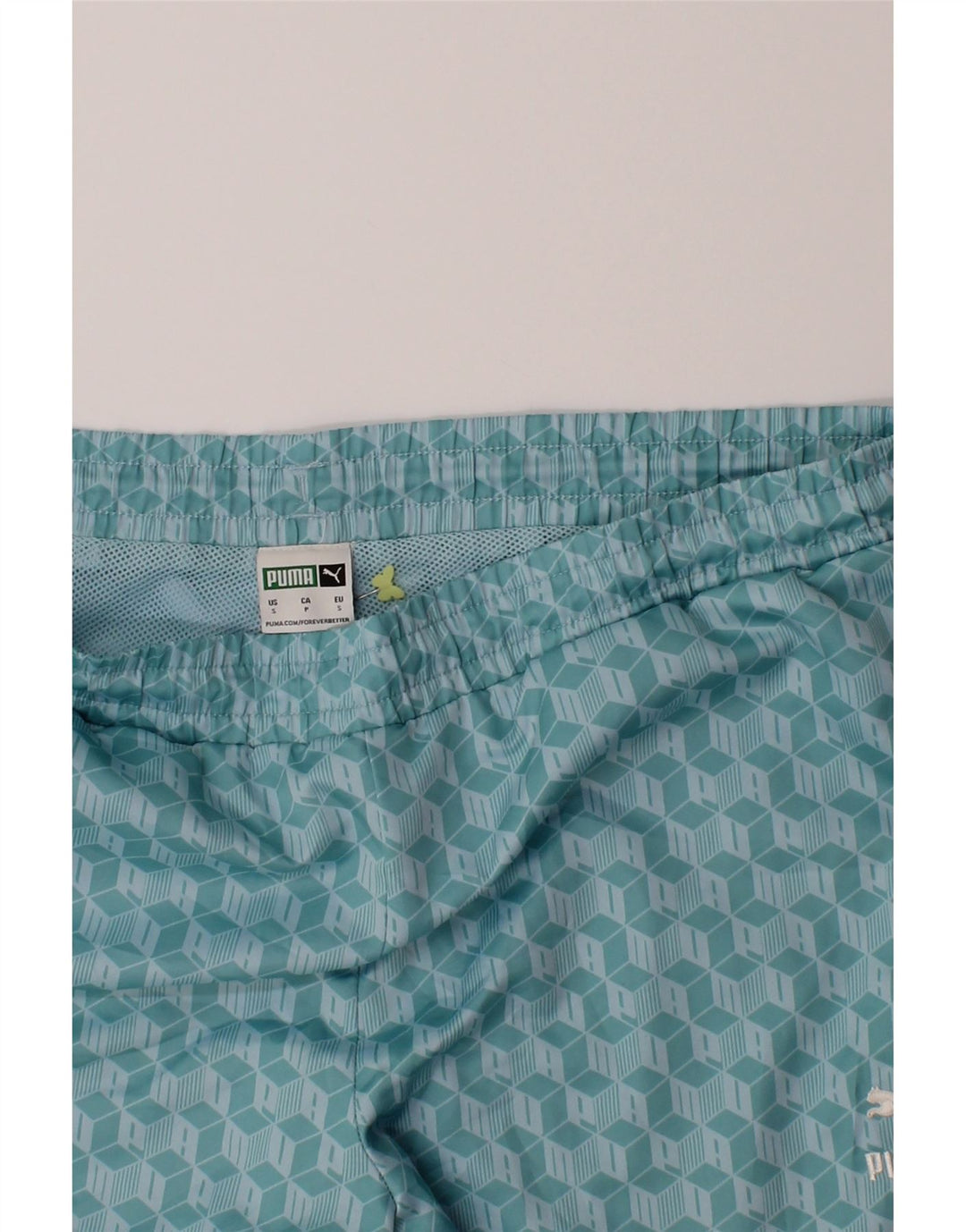 PUMA Mens Swimming Shorts Small  Blue Geometric Polyester Vintage Puma and Second-Hand Puma from Messina Hembry 