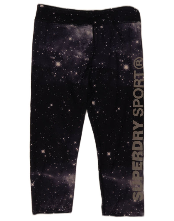 Superdry ženske Graphic Capri tajice UK 10 Small Black Tie Dye