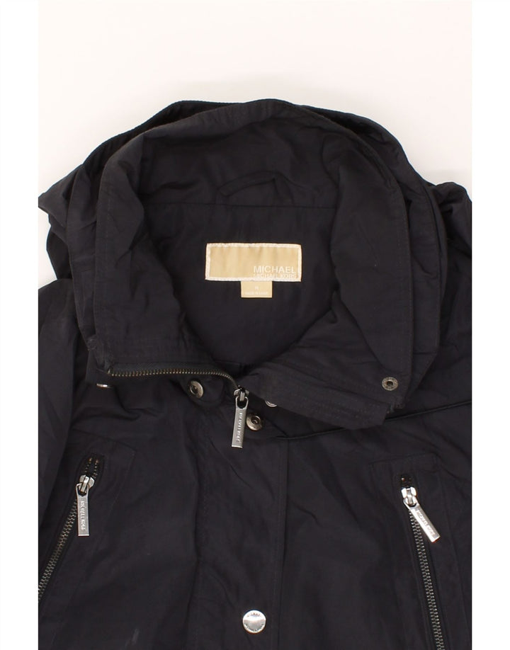MICHAEL KORS Womens Hooded Windbreaker Coat UK 14 Medium Black Polyester Vintage Michael Kors and Second-Hand Michael Kors from Messina Hembry 