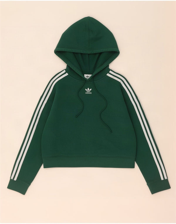 Adidas ženski kratki džemper s kapuljačom UK 6 XS, zeleni pamuk