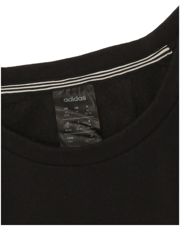 Adidas Ženska majica s kratkim rukavima UK 12/14 Srednje crni pamuk