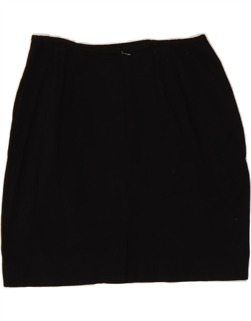 RALPH LAUREN Womens High Waist Mini Skirt US 14 XL W32 Black Rayon Vintage Ralph Lauren and Second-Hand Ralph Lauren from Messina Hembry 