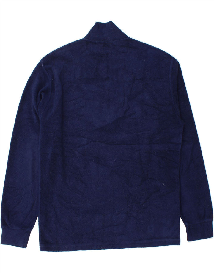 FILA Mens Zip Neck Fleece Jumper IT 46/48 Small Navy Blue Polyester Vintage Fila and Second-Hand Fila from Messina Hembry 