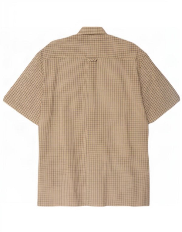 Ben Sherman muška košulja kratkih rukava srednje bež boje od gingham pamuka