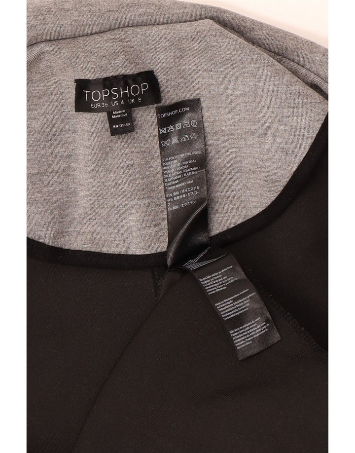 Topshop ženski dugi prsluk UK 8 Mali sivi elastin