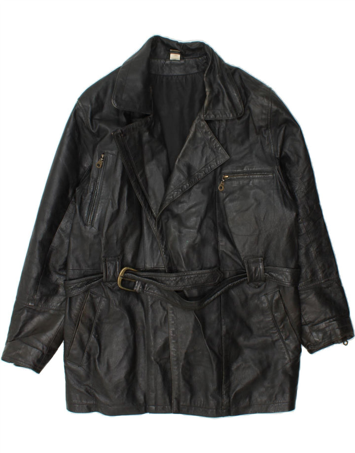 VINTAGE Womens Leather Jacket UK 12 Medium  Black Leather Vintage Vintage and Second-Hand Vintage from Messina Hembry 