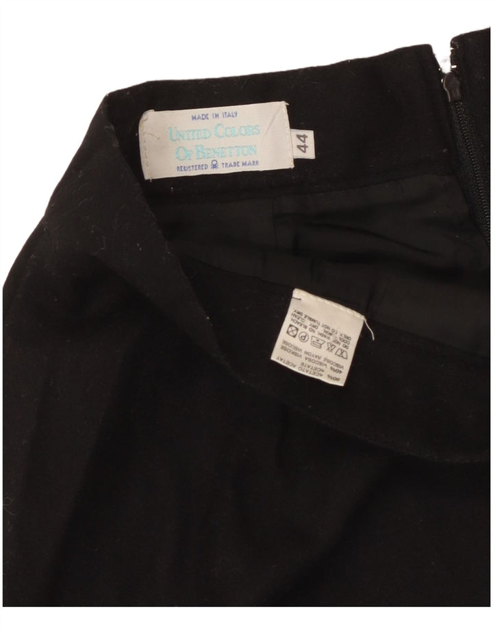 Benetton ženska pencil suknja IT 44 srednje W28 crni acetat