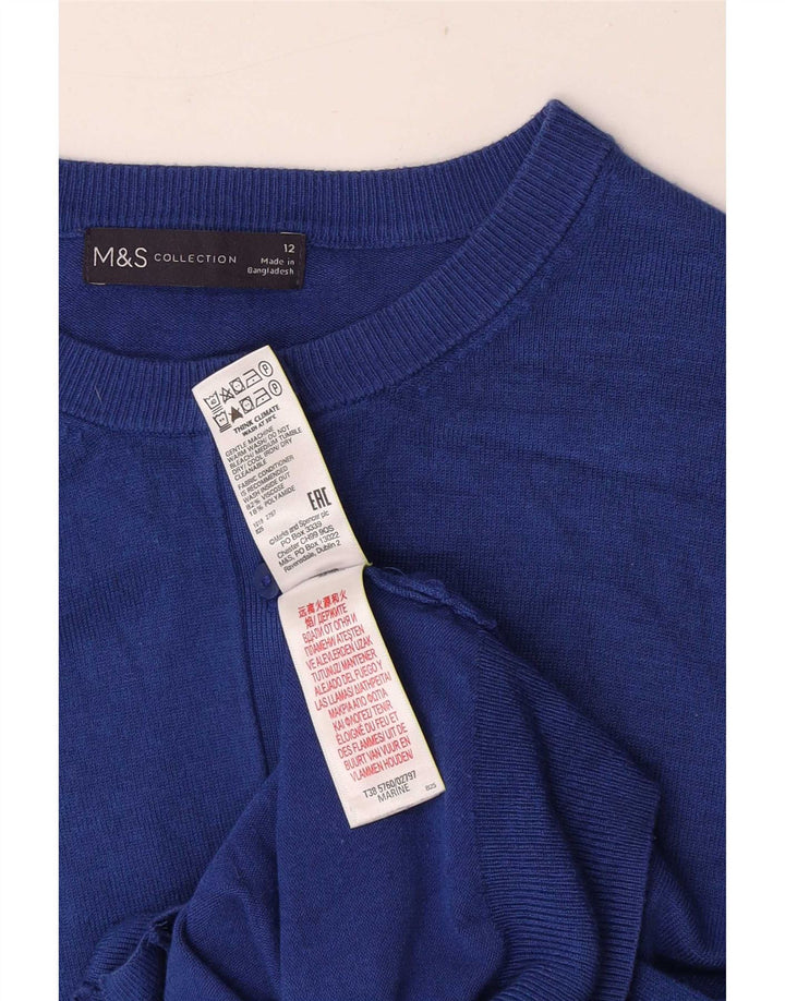 Marks & Spencer ženski kratki kardigan pulover UK 12 Srednje plava viskoza