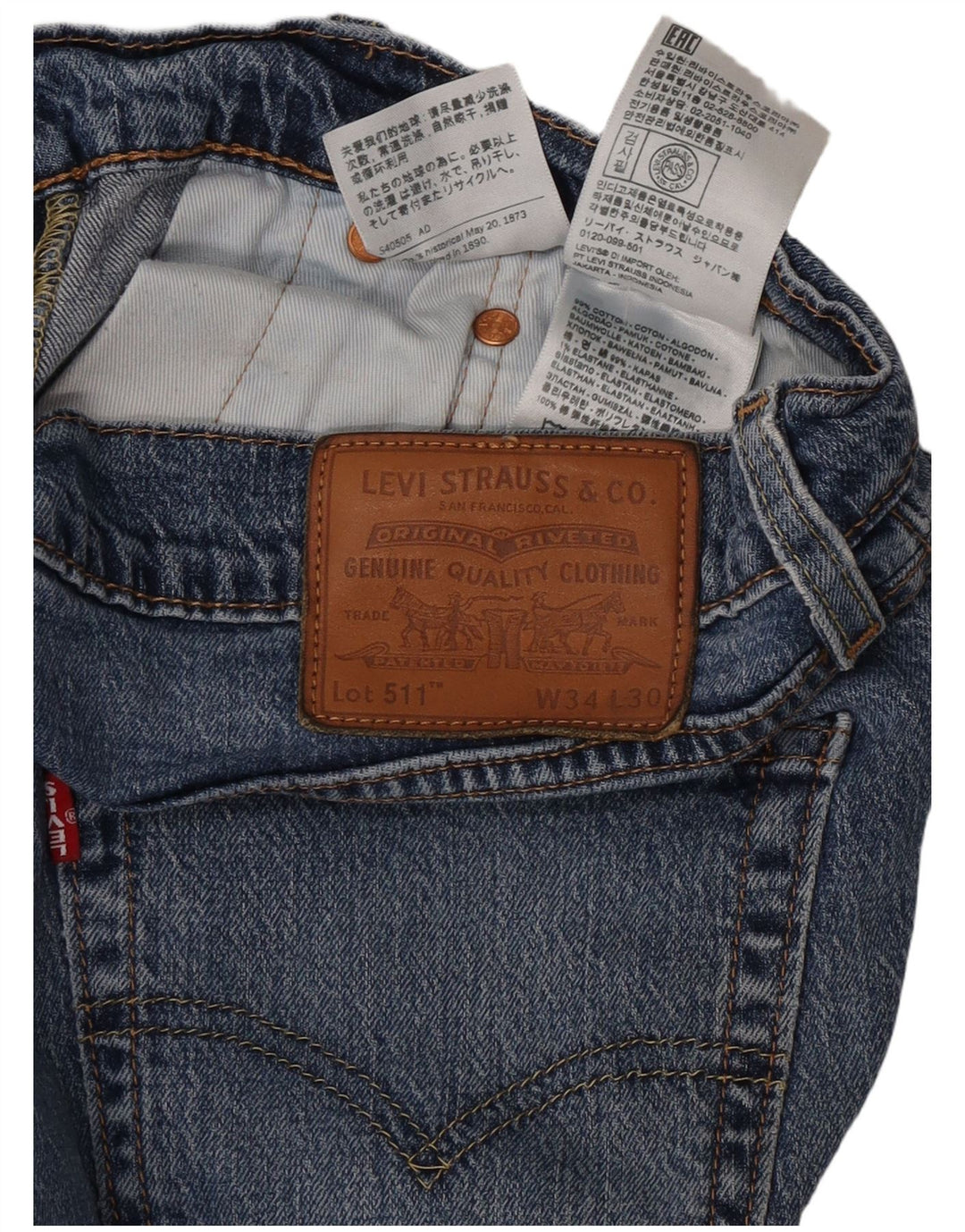 Levi's muške 511 uske traperice W34 L30 plavi pamuk