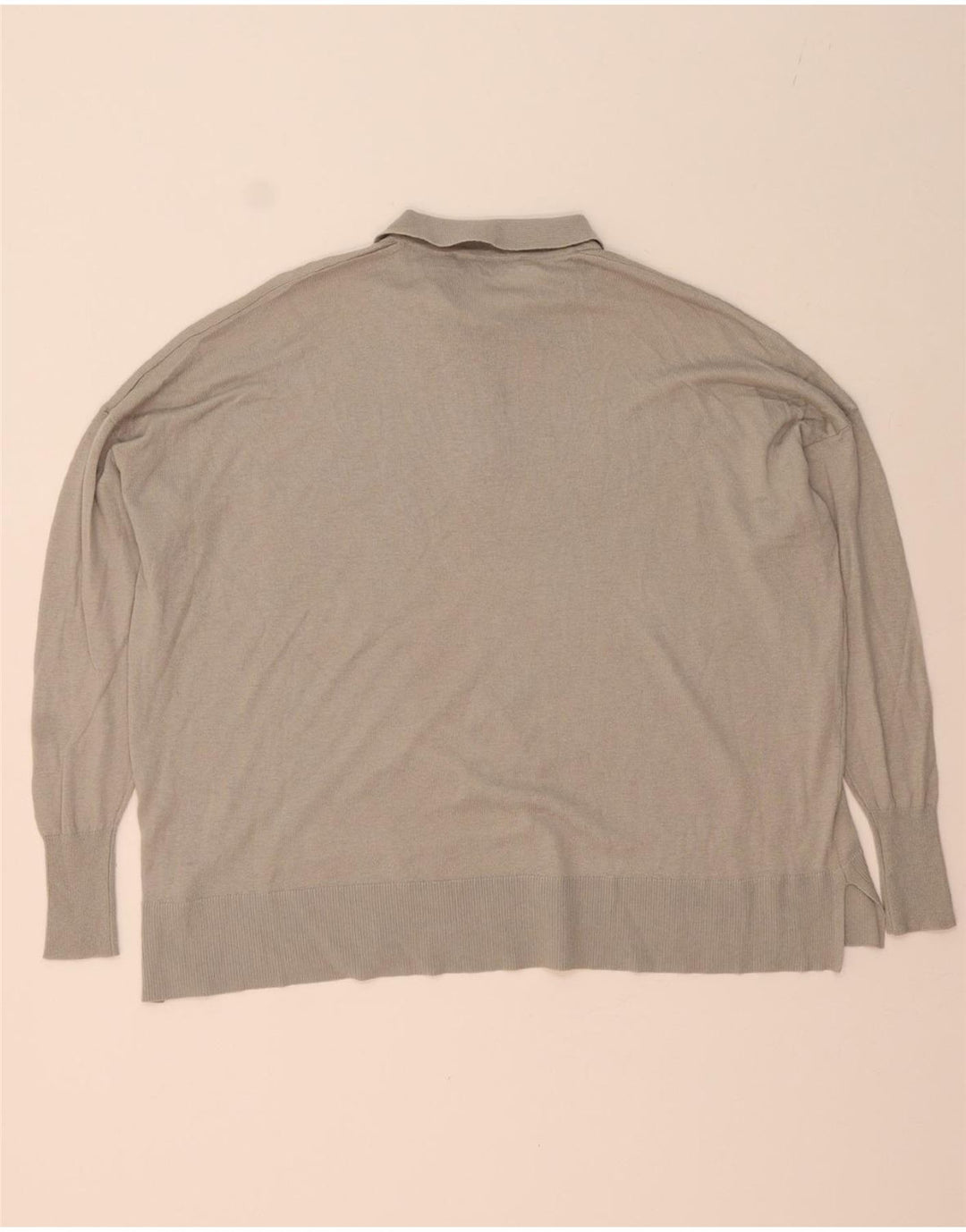 ZARA Womens Oversized Polo Neck Jumper Sweater UK 14 Medium Grey Vintage Zara and Second-Hand Zara from Messina Hembry 