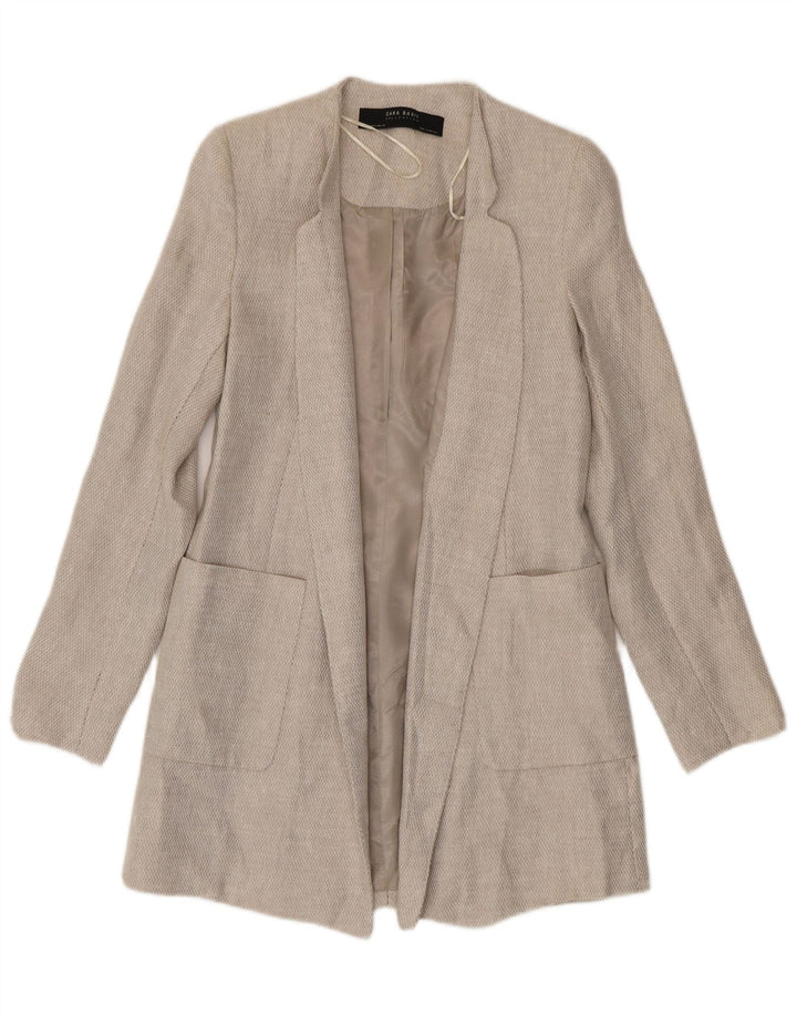 Zara ženski otvoreni kaput UK 10 Small Beige Linen