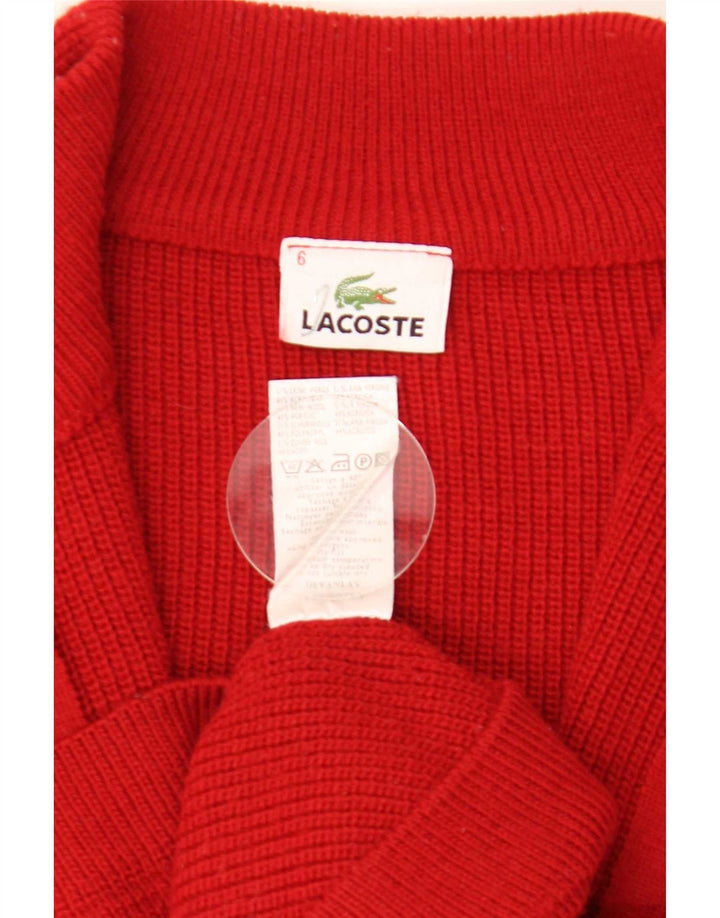 Lacoste muški kardigan džemper veličine 6 XL, crvena vuna