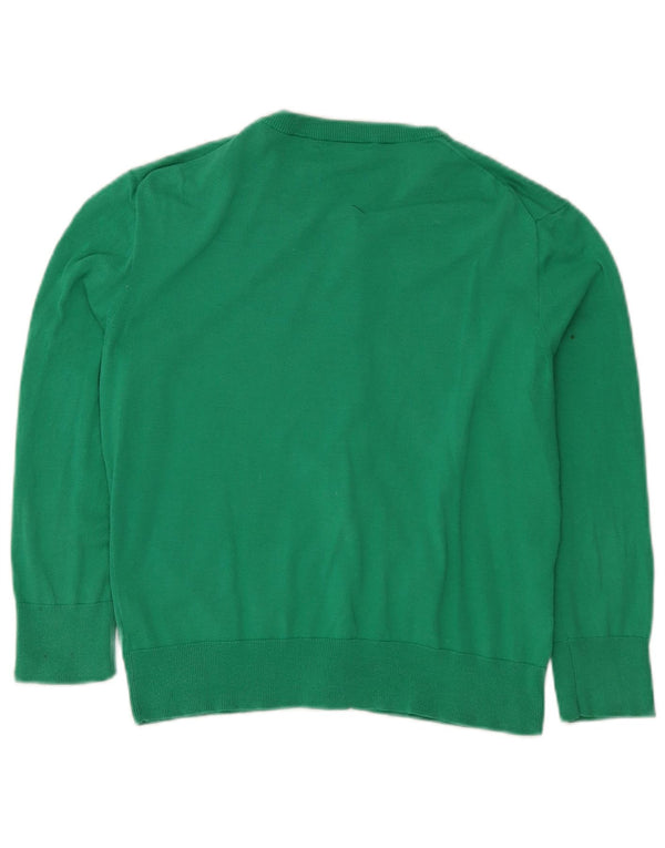 J. Crew ženski kardigan pulover UK 14 Veliki zeleni pamuk