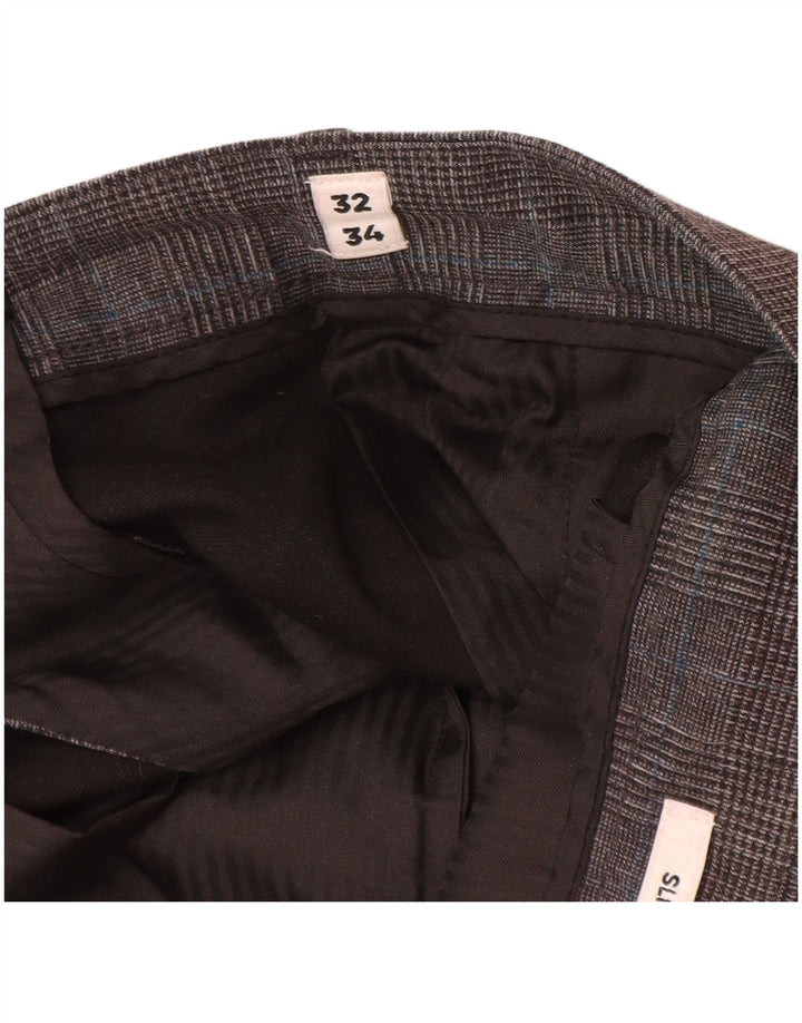 Jack & Jones muške uske chino hlače W32 L34 sivi poliester s houndstoopom
