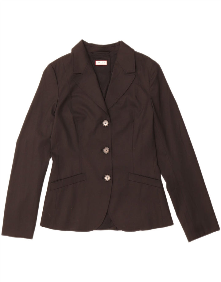 MAX & CO. Womens 3 Button Blazer Jacket UK 10 Small Black Polyester Vintage Max & Co. and Second-Hand Max & Co. from Messina Hembry 