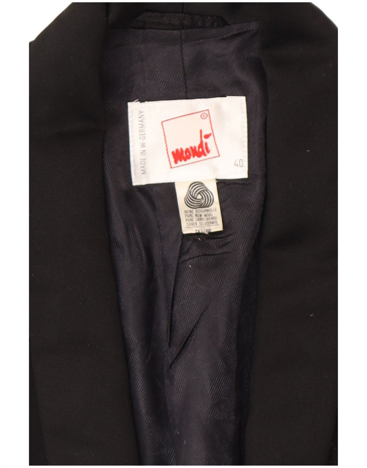 MONDI ženski sako s 1 gumbom EU 40 srednje crne cvjetne vune