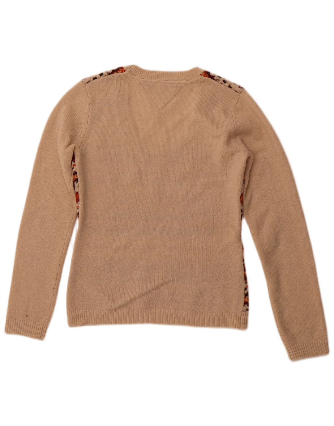 TOMMY HILFIGER Ženski džemper s morskim izrezom UK 10 Small Beige Fair Isle
