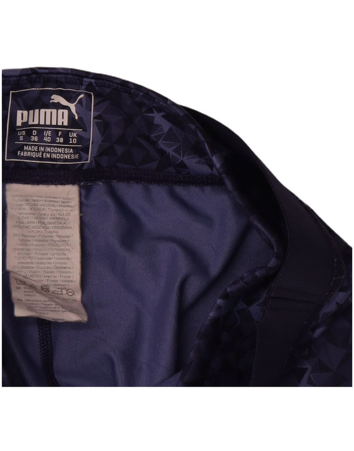 Puma ženske kapri tajice UK 10 Male tamnoplave geometrijske poliesterske hlače