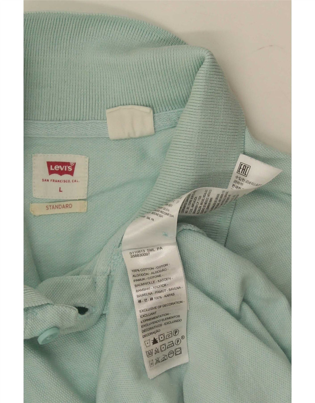 Levi's standardna muška polo majica velika tirkizna pamuk