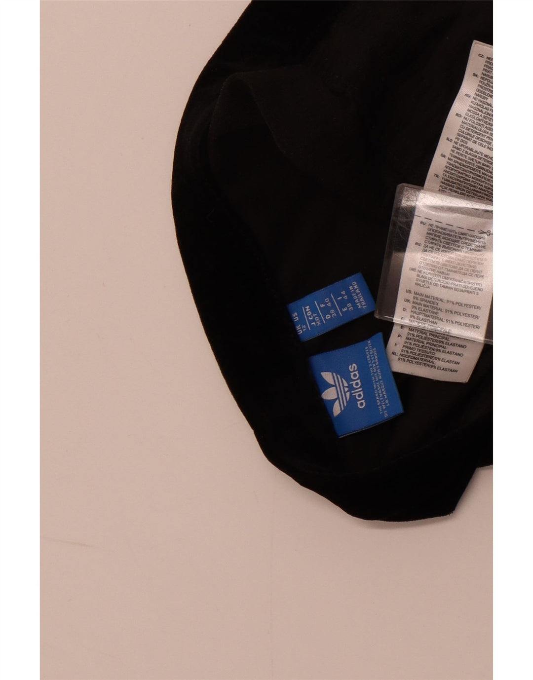 Ženske tajice od velura ADIDAS UK 12 Srednji crni poliester