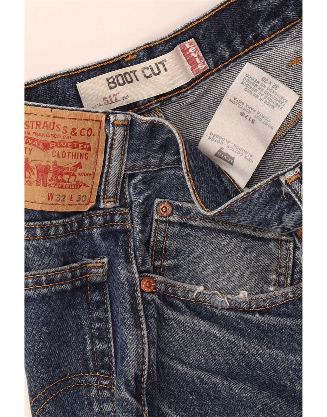 Levi's muške 517 Bootcut traperice W32 L30 plavi pamuk