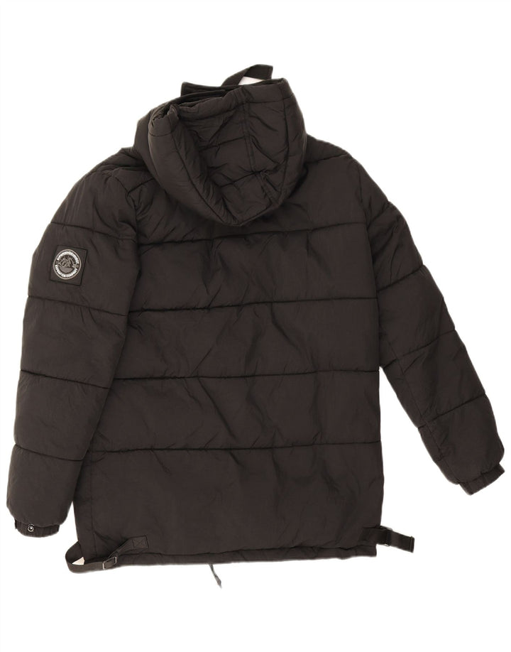 Superdry ženska prevelika podstavljena jakna s kapuljačom UK 8 Mala crna najlonska