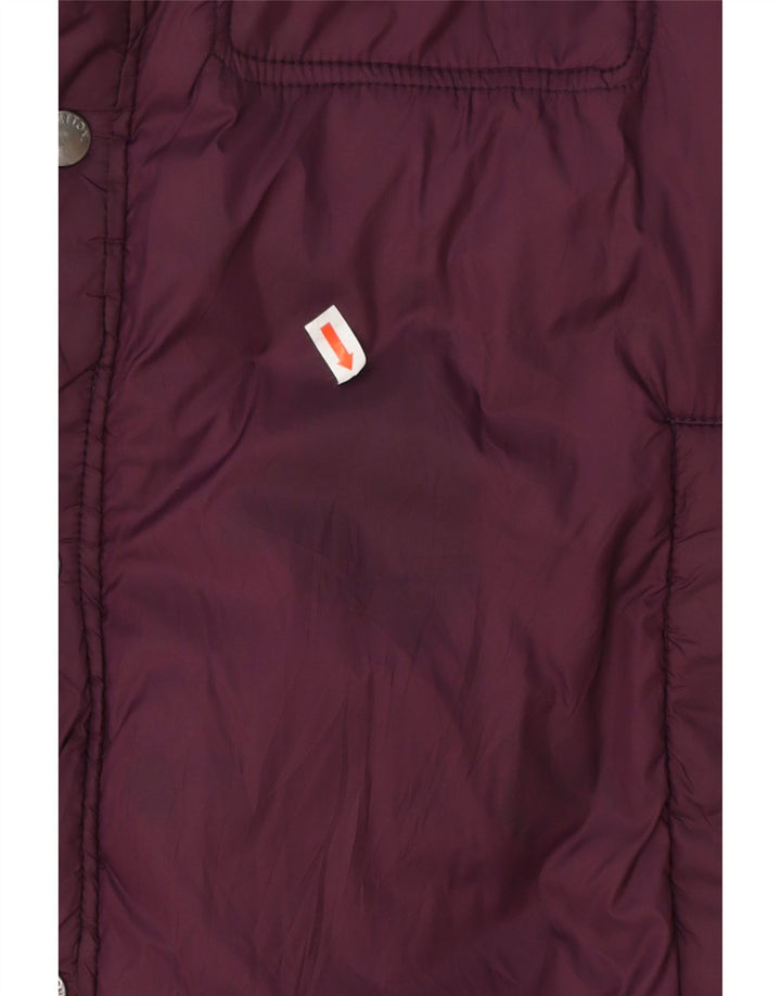 BENETTON Mens Padded Jacket UK 40 Large Maroon Nylon Vintage Benetton and Second-Hand Benetton from Messina Hembry 