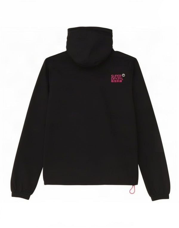 Superdry ženska vjetrovka s kapuljačom UK 16 veliki crni poliester