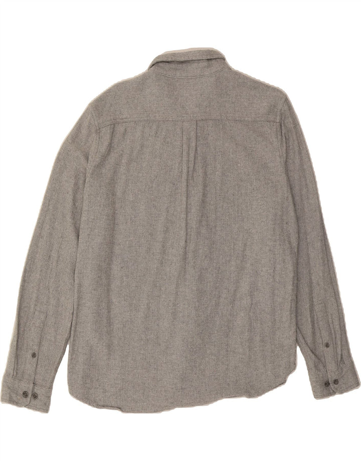 EDDIE BAUER Mens Shirt XL Grey Herringbone Cotton Vintage Eddie Bauer and Second-Hand Eddie Bauer from Messina Hembry 