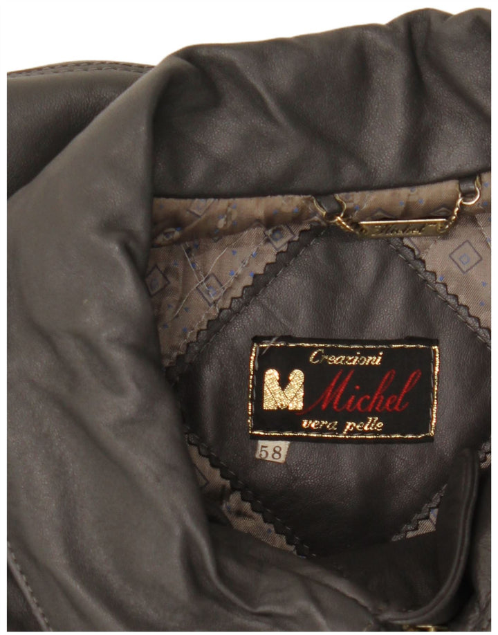 Michel muška kožna jakna IT 58 4XL siva koža