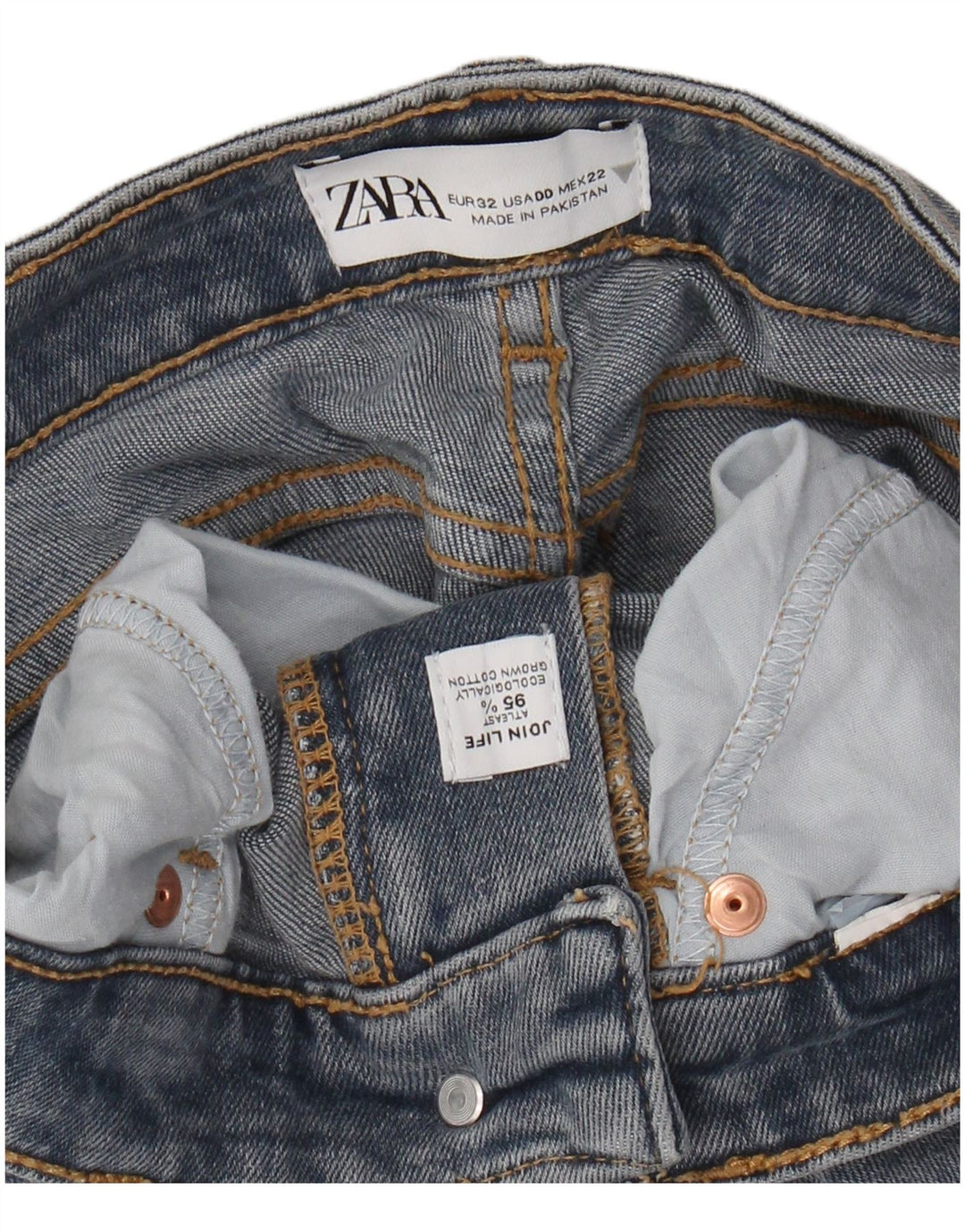 ZARA ženske traperice s visokim strukom, W22 L24, plavi pamuk