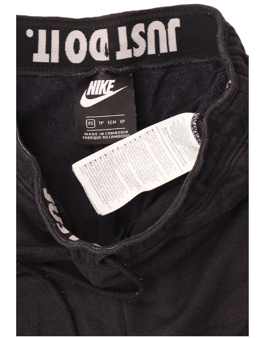 Nike Ženske grafičke trenirke Hlače Joggers UK 6 XS Crne pamučne sportske