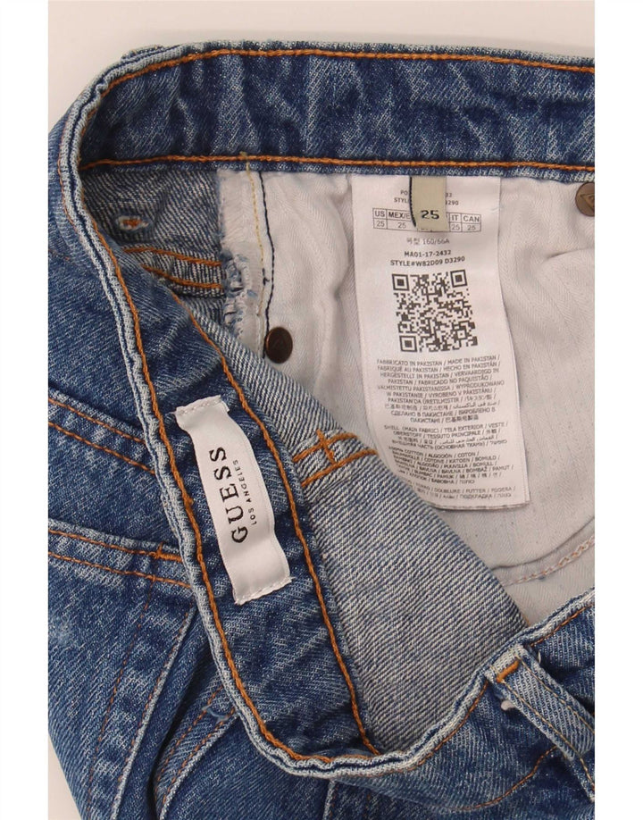 Ženske kratke traper hlače Guess W25 XS plavi poliester